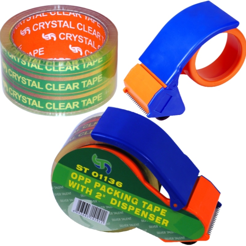 Super/crystal Clear Lime Packing Tape med Dispenser